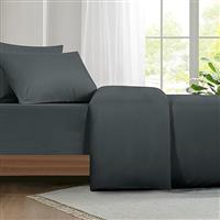 Aisbo 4 PCS Silky Soft Duvet Cover Set with Extra Fitted Bed Sheet