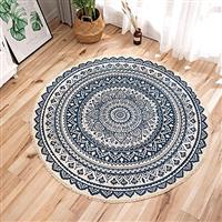 ConCus-T Bohemian Round Rugs 90cm Hand-Woven Tassels Carpet