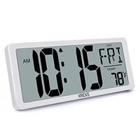 XREXS 17 Inch Large Digital Wall Clock with Bluetooth Function, Auto-sync Time, Adjustable Brightnes