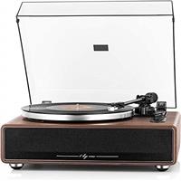 1 BY ONE High Fidelity Belt Drive Bluetooth Turntable with Built-in Speakers, Vinyl Record Player with Magnetic Cartridge, Wireless Playback and Aux-in Functionality, Auto Off