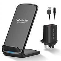 NANAMI Wireless Charger with QC3.0 Power Adapter for Samsung and iPhone - 7.5W for iPhone 14 13 13 Pro Max 12 11, 10W Qi-Certified Fast Charging Stand for Samsung S23 S22 S21 S20 S10