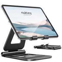 NULAXY Dual Foldable iPad Stand, Fully Adjustable Desktop Tablet Holder for Desk, iPad Accessories for Office Kindle Compatible with 4-11" Mobile Devices iPad Pro/Air/Mini, iPhone Pro/Max/Plus, Nexus