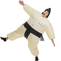 Rafalacy Inflatable Sumo Wrestler Suit Costume for Adult Blow up Halloween Party Fat Suit Fancy Families Member Game