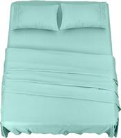 Utopia Bedding Bed Sheet Set - Easy Care Soft Brushed Microfibre Fabric - Flat Sheet, Fitted Sheet with Pillowcases - Wrinkle, Shrinkage and Fade Resistant