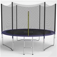 GALACTICA Trampoline Set 6 8 10 12 14FT Round Outdoor Garden Safety Net Enclosure Spring Jump Mat Padding Ladder Blue