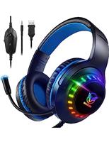 Pacrate Gaming Headset for PS4/PS5/Xbox One/Nintendo Switch/PC, PS4 headset with Microphone Xbox Headset with LED Lights, Noise Cancelling PS5 Headset for Kids Adults