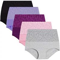 YaShaer Women High Waist Cotton Knickers Briefs Tummy Control Underwear C-Section Recovery Soft Stretch Panties Underpants