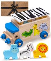 Jaques of London Wooden Shape Sorter Safari Bus for 1-3 Year Olds | Animal Toy | Baby Toy | Since 1795