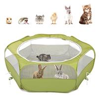 Pawaboo Small Animals Playpen, Waterproof Small Pet Cage Tent with Zippered Cover, Portable Outdoor Yard Fence with 3 Metal Rod for Kitten/Puppy/Guinea Pig/Rabbits/Hamster/Chinchillas