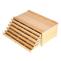 MEEDEN Artist Supply Storage Wooden Box - Portable Foldable Multi-Function Beech Wood Artist Pencil & Brush Storage Box with Drawer & Compartments for Pastels, Pencils, Pens, Brushes, Stamp