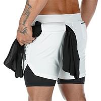 Superora Mens Running Gym 2 in 1 Sports Shorts Breathable Outdoor Workout Training Shorts with Pockets