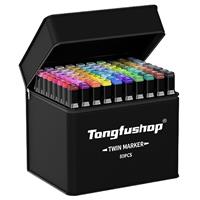 Tongfushop Permanent Markers Pens, Art Marker, Double Tip Marker Set, Colouring Pens for Kids & Adults