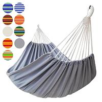 GOCAN Brazilian Double Hammock 2 0r 1 Person Extra Large Canvas Cotton Hammock for Patio Porch Garden Backyard Outdoor and Indoor