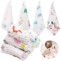 ABirdon Baby Muslin Squares 10 Pack, Cotton, 11.8X11.8 Extra Soft Breathable Baby Washcloths, 6 Layers Organic Cotton, Unisex Reusable Baby Face Towels for Newborn