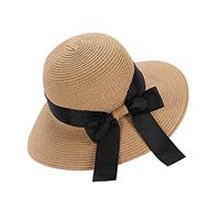 Chapter Seven Women's Sun Hat Floppy Foldable Bowknot Straw Hat Summer Beach Cap UV Protection UPF50