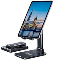 Gritin Tablet Stand, Adjustable Tablet Holder - Foldable Desktop Phone Stand Holder Super Stable Compatible with New iPad 12.9, 11, 10.5, 9.7 Air mini 2 3 4 and All 4.7-13" Devices