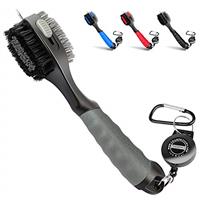 Champkey PRO Retractable Golf Club Brush - Oversized Brush HeadSoft Rubber Hand Grip & Retractable Groove Cleaner Golf Brush