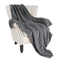 Exclusivo Mezcla Extra Large Fleece Throw Blanket, Soft Jacquard Weave Waffle Pattern Throws for Sofa Settees