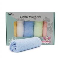 Baby Washcloths 100% Organic Bamboo Bath Washcloth Reusable Face Towels Anti-Bacterial Soft Towel Set Perfect for Newborn(5 Pack)