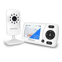 HelloBaby Baby Monitor,Hello Baby Monitor with Camera and Audio, 3.2'' LCD Screen,Rotate 355horizontally and120vertically,VOX Mode,Two-Way Audio, Night Vision,Temperature Monitoring, Lullabies