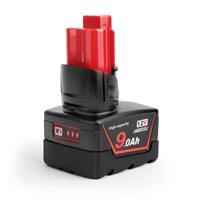 QUPERR 12V 9.0Ah Battery Compatible with Milwaukee M12 XC Cordless Tools M12FCOT-0 M12JS-0 C12MT-0 C12RT-0 C12HZ-0 M12SL-0 M12TLED-0 C12PN-0 M12CD-202C M12SI-0 M12bsd-0