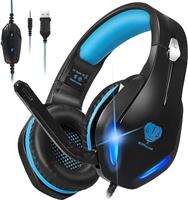 Stynice Gaming Headset with Microphone for Xbox PS5 PS4 Nintendo Switch PC - 3.5mm Jack Wired Headphones with Noise Cancelling Mic & LED - 50mm Audio Drivers & Soft Earpads