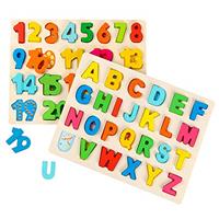 wondertoys Wooden Alphabet Puzzles Set ABC Letter and Number