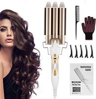 DazSpirit 3 Barrel Hair Wavers for Long/Short Hair, 22 mm Hair Curler Mermaid Crimper with 2 Temperature Control, Wave Curling Wand for Hair Styling Appliances