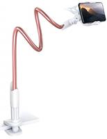 Lamicall Gooseneck Phone Holder, Flexible Holder for Bed - Lazy Arm 360 Adjustable Clamp Bracket for iPhone 16 15 14 Pro Max Plus, 13 12 Pro Max Mini, 11 Pro Xs XR X, Samsung S23, Smartphones - White