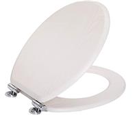 Angel Shield Antibacterial Wooden Toilet Seat Adjustable Hinges Toilet Seat Always Fits Never Slips for Bathroom