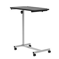 HOMCOM Height Adjustable Over Bed Table with Wheels, C Shaped Laptop Desk, Portable Hospital Bed Table for Living Room, Bedroom