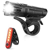 Defurhome Super Bright Bike Light Set, Powerful LED USB Rechargeable Front Headlight and Back Taillight, 2000mah Lithium Battery, Waterproof, 4 Lighting Modes Mountain Road Bicycle Lights