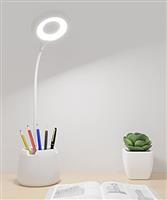 LED Desk Lamp with Night Light, USB Rechargeable Reading Lamp, 4 Eye-Caring Modes, Dimmable Desk Light, 360 Flexible Neck for Home Office Study Work