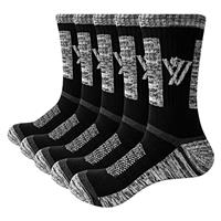 YUEVO SPORTS Men's Athletic Socks Breathable Wicking Cushioned Crew Cotton Work Socks Walking Socks Multipack Size 6-13