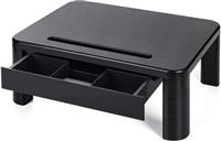 LORYERGO Monitor Stand for Desk - Height Adjustable With Drawer, Computer Riser With Cellphone Holder, Small Printer Stand for Home & Office