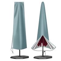 OKPOW Parasol Cover Waterproof - 600D Heavy Duty Garden Parasol Cover Fit for 2.5m 2.7m 3m Large Outdoor Umbrella - Anti-UV Windproof Patio Umbrella Protection Cover With Zip