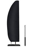 Parasol Cover with Rod, Windproof and Snow Safe Outdoor for Cantilever Parasol Cover Heavy Duty Garden Umbrella Cover 2 metre 210D Oxford Fabric Banana Parasol Cover with Zip, Black 205x30x70/45