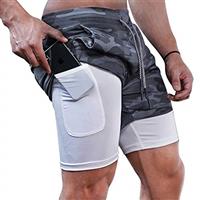 Superora Mens Running Gym 2 in 1 Sports Shorts Breathable Outdoor Workout Training Shorts with Pockets