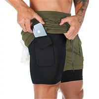 Superora Mens Running Gym 2 in 1 Sports Shorts Breathable Outdoor Workout Training Shorts with Pockets