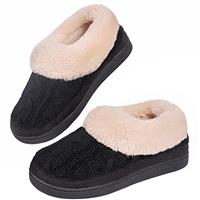 VeraCosy Ladies' Warm Knitted Faux Suede Memory Foam Moc Slippers