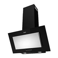 CIARRA CBCB6736D Class A Angled Cooker Hood 60cm Black with CBCF002X2 Carbon Filters Chimney Vent Hood with LED Lights Ducted & Ductless Wall Mounted Kitchen Extractor Fan