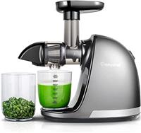 AMZCHEF Juicer Machines - Cold Press Slow Juicer - Masticating Juicer for Whole Fruits and Vegetables - Delicate Chew No Need to Filter - BPA Free Juice Extractor with 2 Cups and Brush