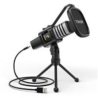 TONOR Cardioid Condenser Computer PC Mic with Tripod Stand, Pop Filter, Shock Mount for Gaming, Streaming, Podcasting, YouTube, Twitch, Compatible with Laptop Desktop