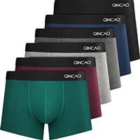 QINCAO Boxer Shorts Mens 6 Pack, No Itchy Labels, Cotton Underwear Retro Trunks, Underwear Gift Set