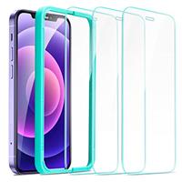 ESR for iPhone 12 Pro Max Screen Protector, Tempered-Glass with Easy Installation Frame compatible with iPhone 12 Pro Max, Scratch Resistant, Case-Friendly, 3-Pack