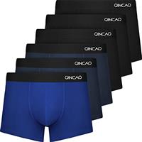 QINCAO Boxer Shorts Mens 6 Pack, No Itchy Labels, Cotton Underwear Retro Trunks, Underwear Gift Set