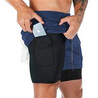 Superora Mens Running Gym 2 in 1 Sports Shorts Breathable Outdoor Workout Training Shorts with Pockets