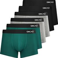 QINCAO Boxer Shorts Mens 6 Pack, No Itchy Labels, Cotton Underwear Retro Trunks, Underwear Gift Set