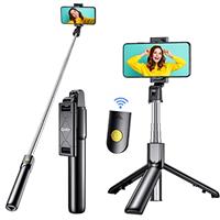 Gritin Selfie Stick, 4 in 1 Bluetooth Selfie Stick Tripod, Extendable and Portable Selfie Stick with Detachable Wireless Remote & Stable Tripod Stand, Compatible with iPhone/Galaxy etc.