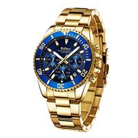 BIDEN Mens Watches Chronograph Stainless Steel Waterproof Date Analog Quartz Watch Business Casual Fashion Wrist Watches for Men